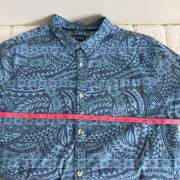 Jack O'Neill Men's XXL Blue Graphic Tribal Print Shirt Short Sleeve Casual - Picture 5 of 11